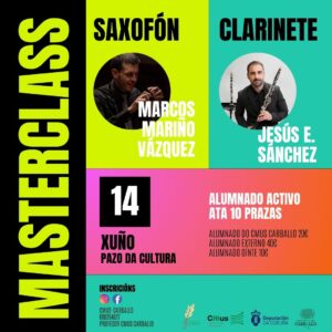 Masterclasses de saxofón e clarinete no CMUS