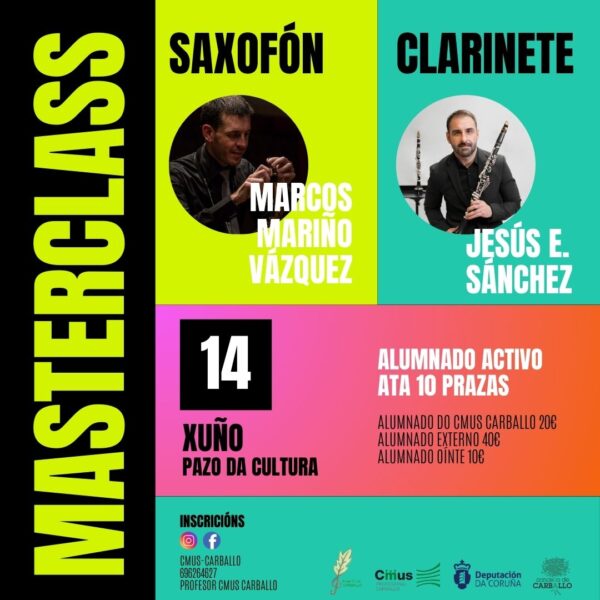 Masterclasses de saxofón e clarinete no CMUS