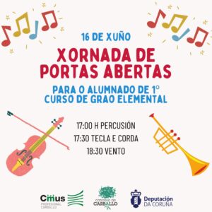 Xornada de portas abertas para o alumnado de 1º de grao elemental no CMUS