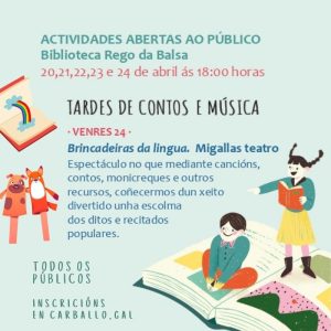 "Brincadeiras da lingua", con Migallas Teatro, pecha a Semana do Libro e a Lectura