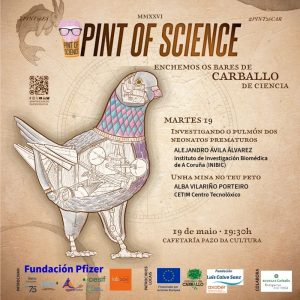 Alejandro Ávila Álvarez e Alba Vilariño Porteiro, na segunda xornada do Pint of Science