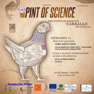 Isabel García García e Olalla Rama García pechan o Pint of Science